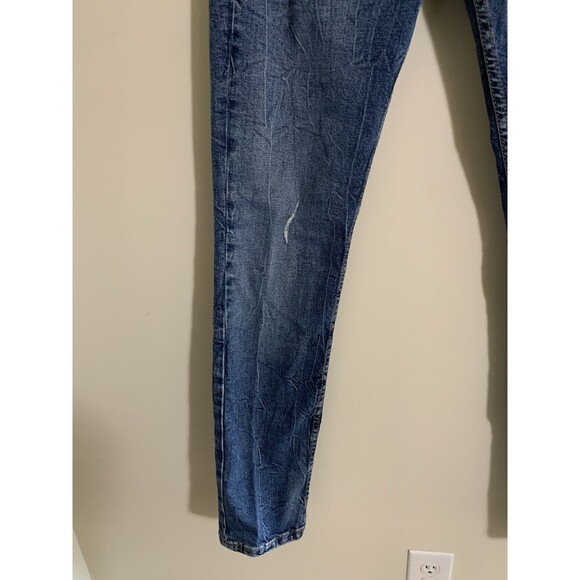 Levi's 511 Men's Jeans W32 L34 Straight Fit Dark Wash 5 Pocket Distressed - Picture 3 of 11